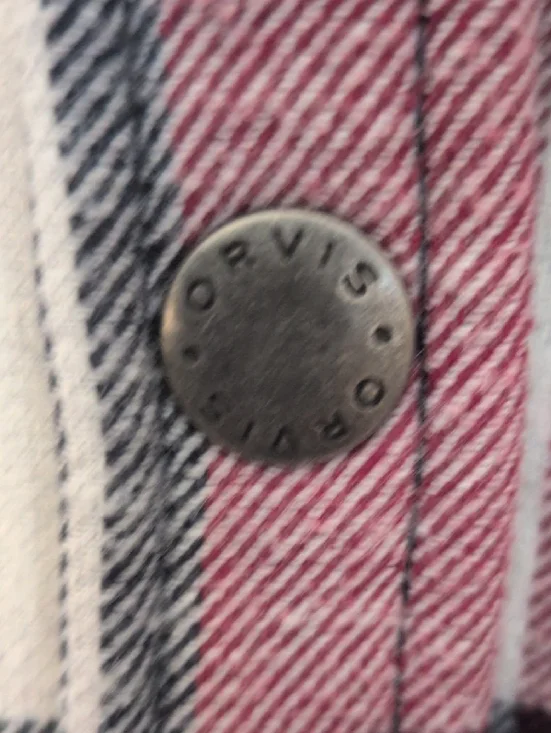 Orvis Plaid Snap-Front Jacket - Burgundy, Black, White, Teal With Pockets. - Picture 5 of 12